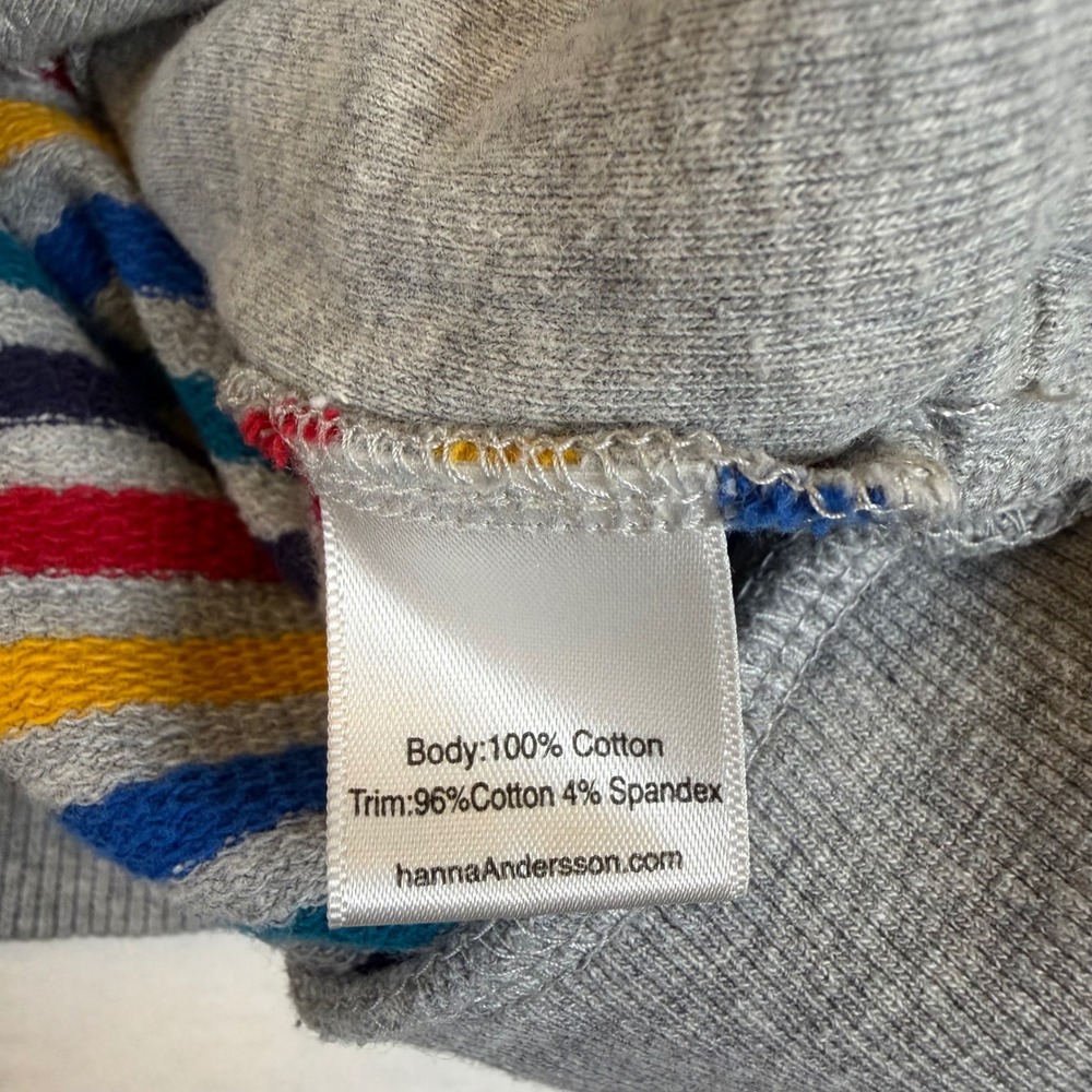 Hanna Andersson Hoodie 18-24M Striped Bear Ears Zip Sweatshirt - Picture 6 of 6